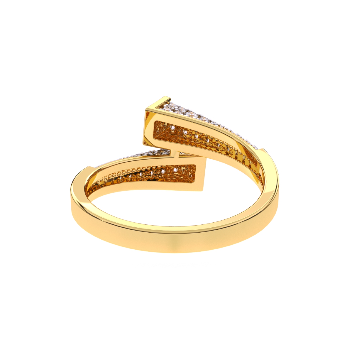 Glamorous Round Cluster Bypass Wedding Band